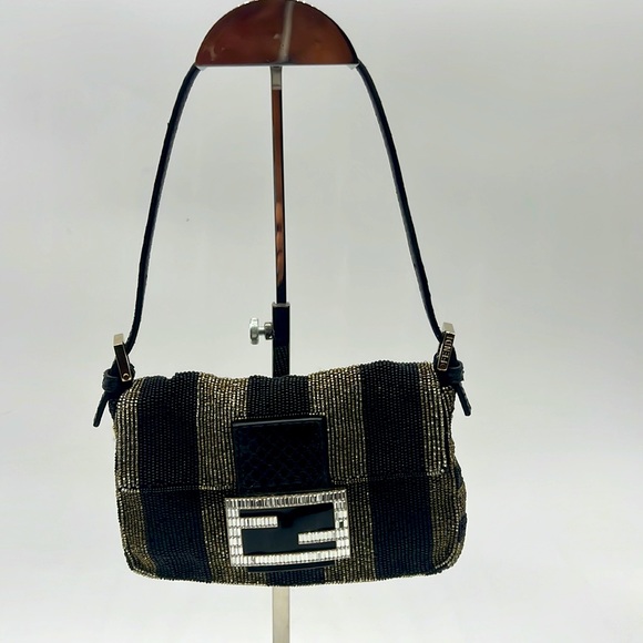 Fendi Handbags - RARE FENDI Beaded Baguette w/ Crystal Closure NWOT